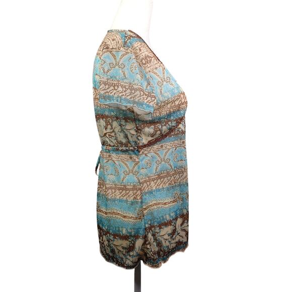 Vintage Y2K Womens Babydoll Crochet Lace Trim Top Size S Tie Waist Boho Coquette - Picture 5 of 11